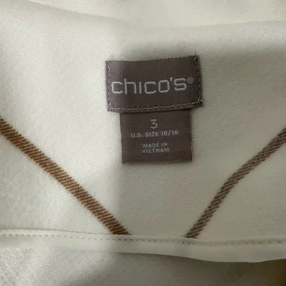 Chico's Cream and Brown Utility Jacket - Picture 2 of 7